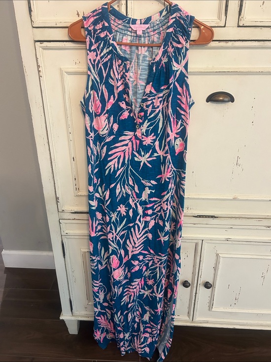 Lilly Pulitzer Dresses & Skirts - Lilly Pulitzer Teal and Pink Sleeveless Maxi Dress